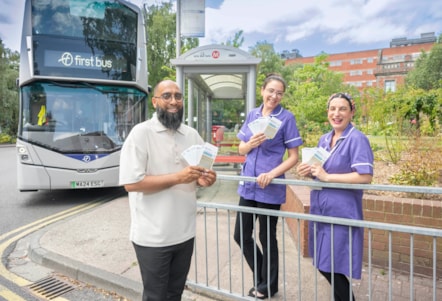 Leeds Teaching Hospitals NHS Trust, Mubarak Mahmed, First Bus, with Nada Abdul-Majid, Specialist Midwife Health Equity-2