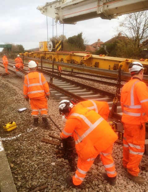 Track upgrade work in Rhyl