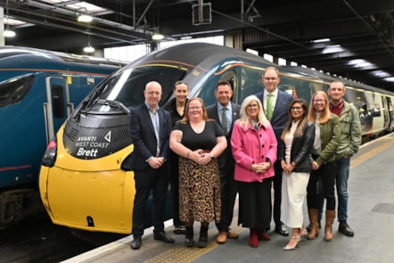 Avanti West Coast employees and local MPs in Stoke-on-Trent travelled to Stoke-on-Trent for the city's official birthday celebrations onboard Pendolino 3902129, which features the name of Avanti West Coast employee, Brett Hobson, who lost his battle with cancer in 2022.