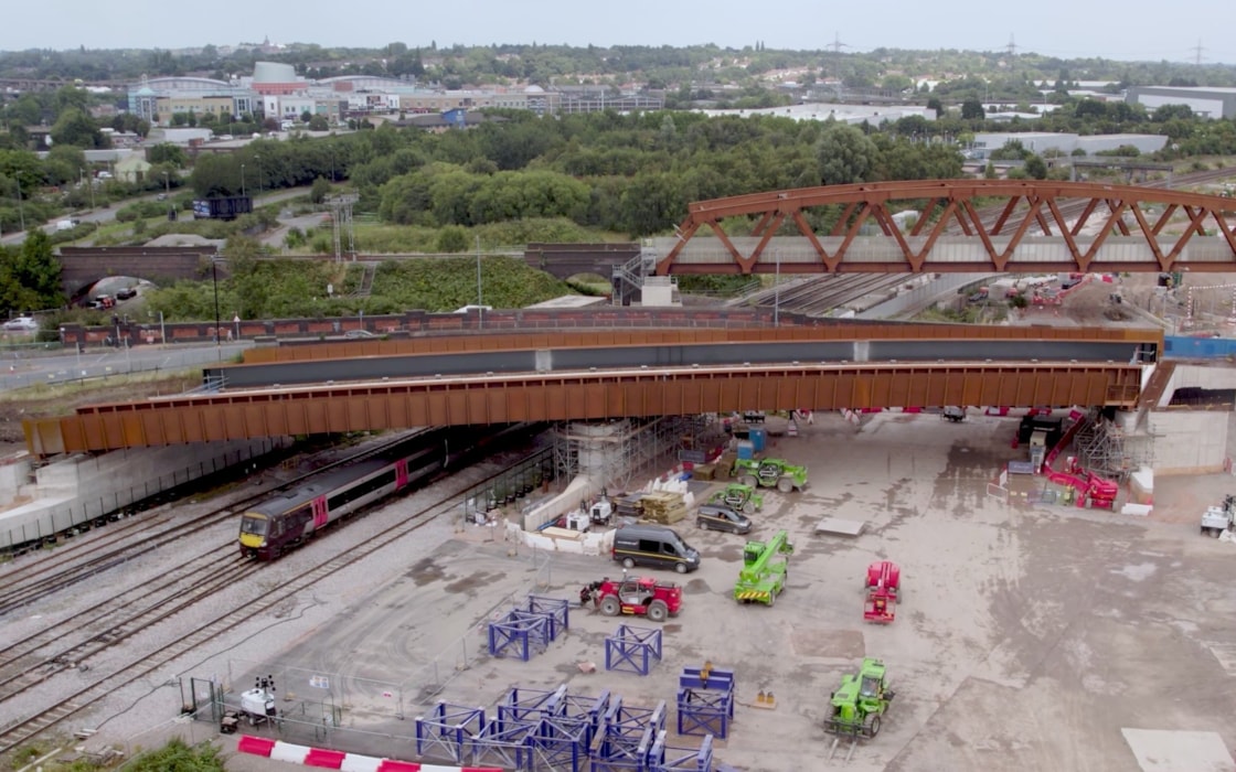 Aston Church Road bridge moved into place in 5 hours