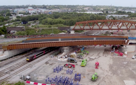 Aston Church Road bridge moved into place in 5 hours