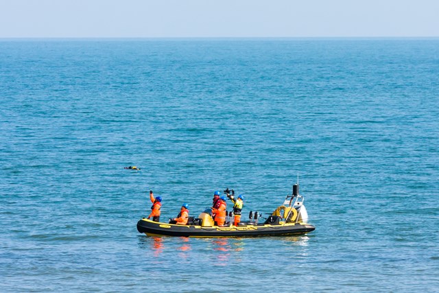Crew in RIB with UAV 5