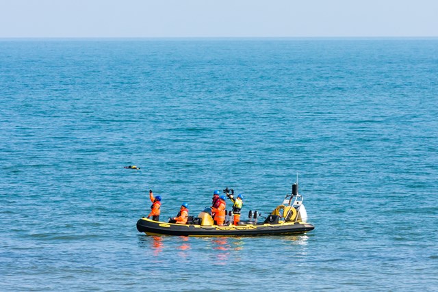 Crew in RIB with UAV 5