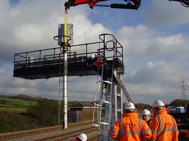 Port Talbot East Resignalling project: Erection of new signal at Stormy