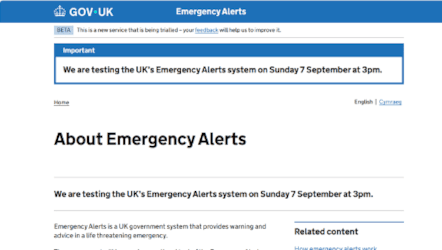 gov.uk - UK Government Emergency Alerts