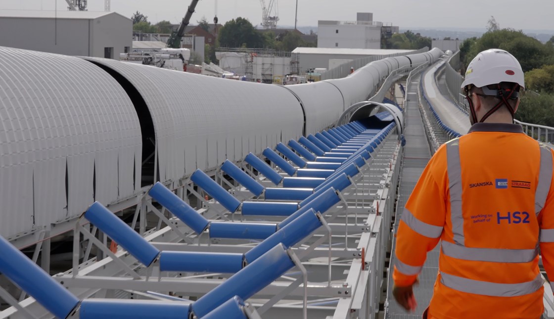 SPOIL-ER ALERT! HS2’s enormous spoil conveyor begins operation in West London