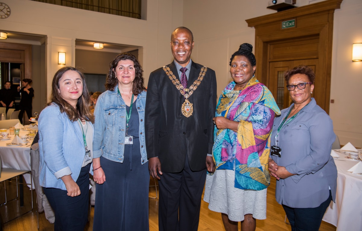 Cllr Clark and Hackney Speaker Cllr Adams with the Shared Lives carers in Hackney