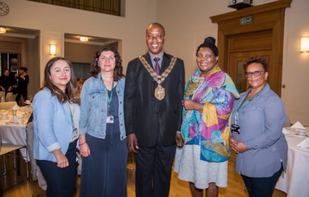 Cllr Clark and Hackney Speaker Cllr Adams with the Shared Lives carers in Hackney