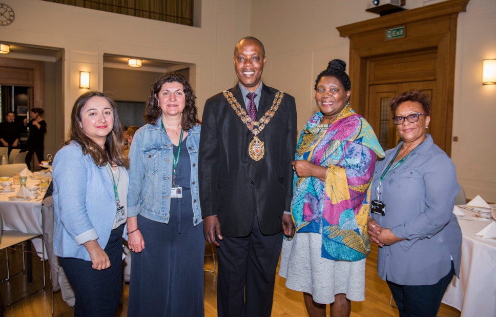 Cllr Clark and Hackney Speaker Cllr Adams with the Shared Lives carers in Hackney