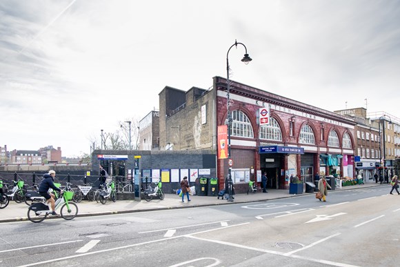 Kentish Town station showing out of hours entrance