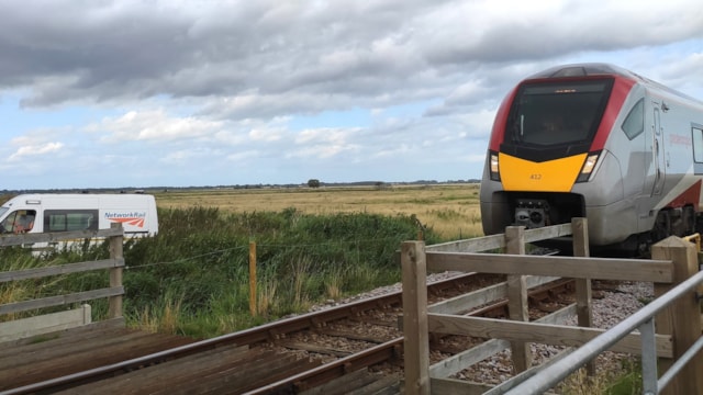 A Greater Anglia train at Berney Arms