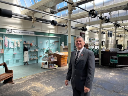 Councillor Peter Buckley at the Queen Street Mill