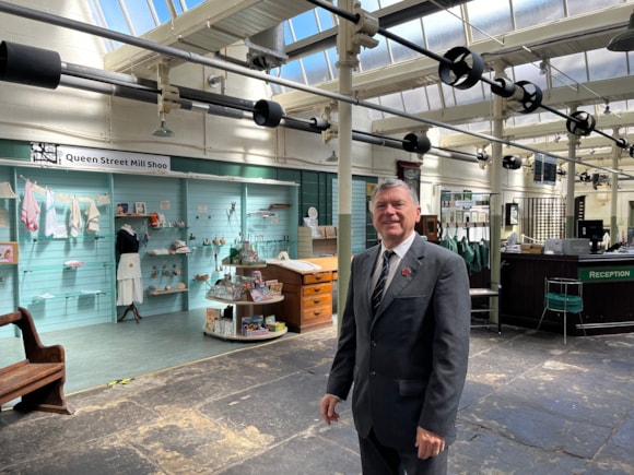 Councillor Peter Buckley at the Queen Street Mill