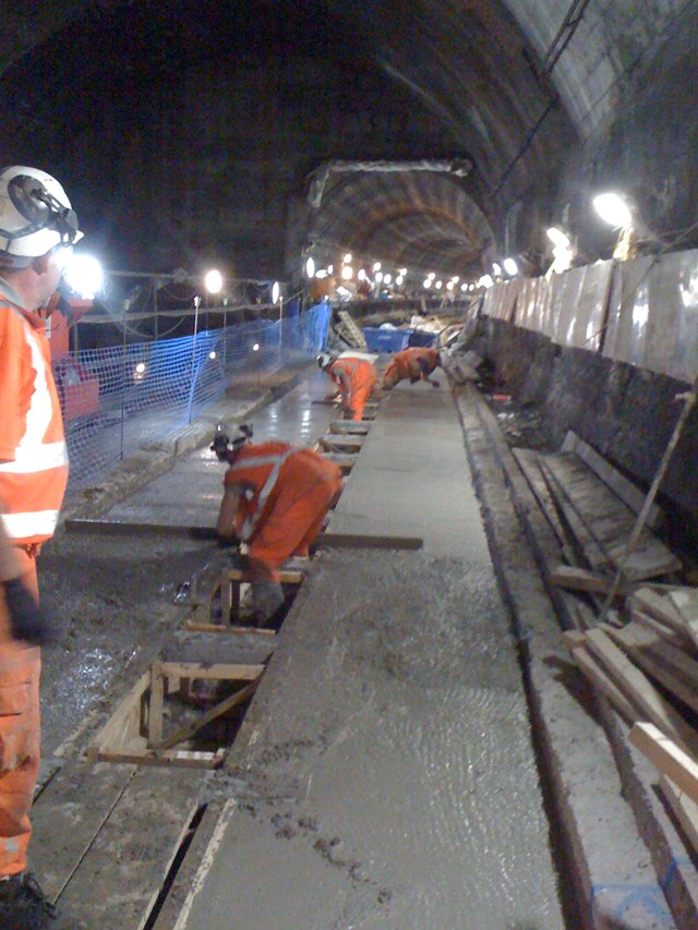 Concrete pour: final section of concrete pour