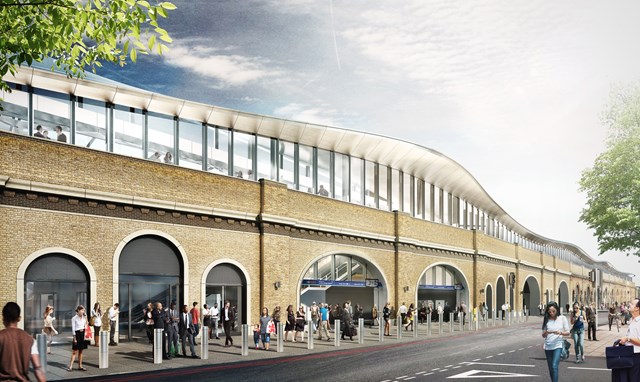 NEW - St Thomas Street facade CGI - London Bridge: Artist's impression of the new London Bridge station facade on St Thomas Street, part of the Thameslink Programme