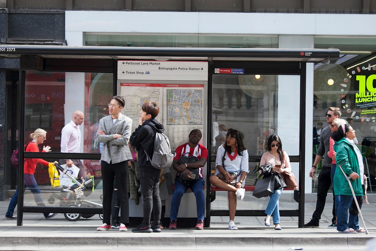 People at bus stop