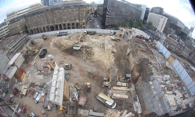 Street level concourse: Platforms demolished to reveal where the final section of the concourse will be built - October 6th