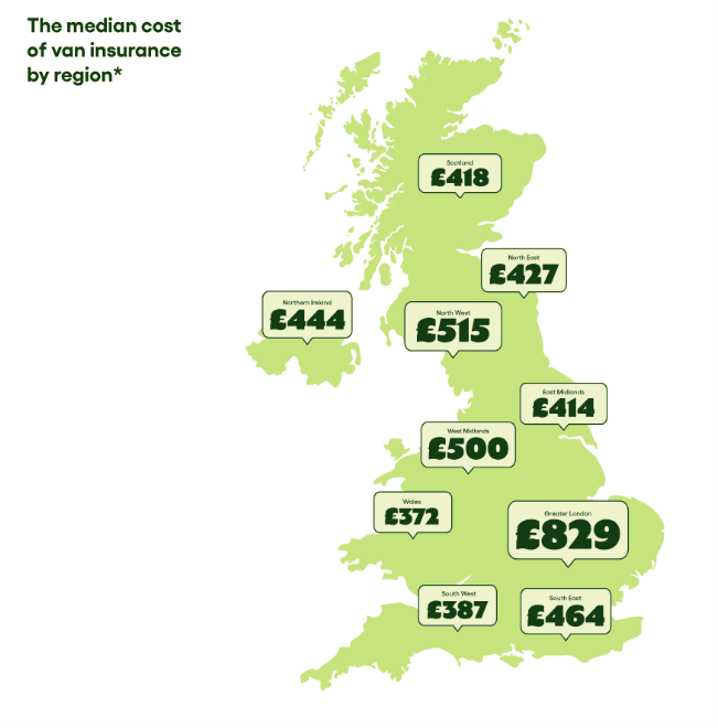 cost of van insurance by region - Go.Compare-2