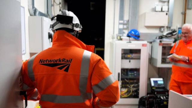 Network Rail project team monitoring overhead line and train power performance at Lostock substation June 3: Network Rail project team monitoring overhead line and train power performance at Lostock substation June 3