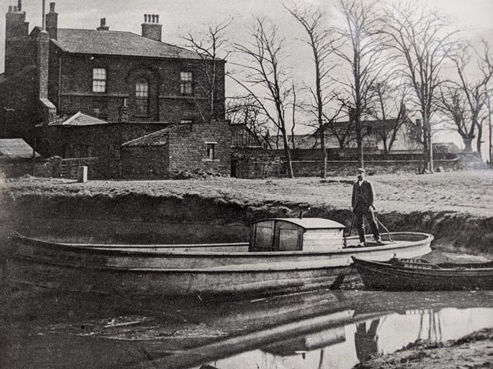 William Horn in the Mill Pond - Thwaite Mills Society Archive - Copy