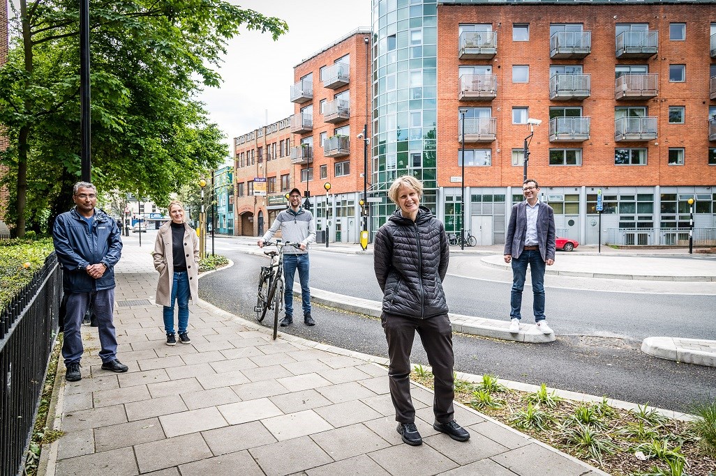 From left to right: Satbir Dhillon (Principal Engineer for Islington Council); Liz Wathen (Islington Council's Traffic and Safety Manager); Nick Kocharhook (from the Cycle Islington group); Cllr Champion (Islington Council's Executive Member for Environment and Transport); Will Norman (TfL's Walking