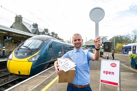 Postmaster Phil Ballantyne at Oxenholme station