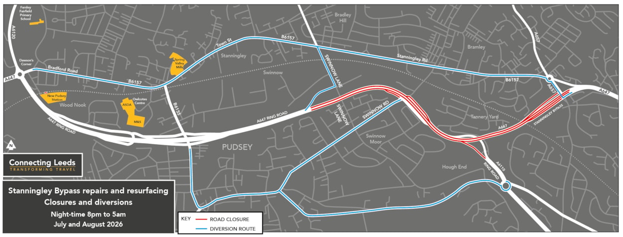 Summer Contraflow full closure map