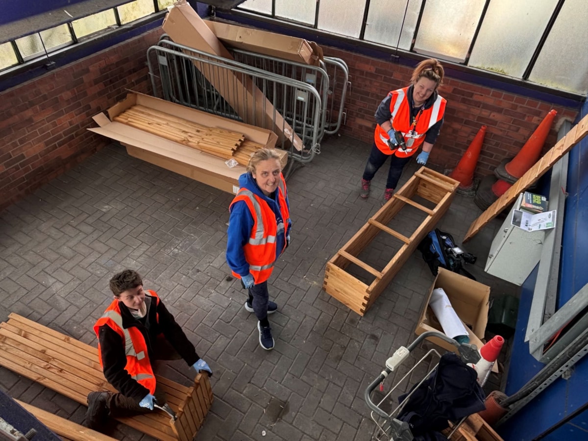 Image shows employees from Northern working at Bolton station (2)
