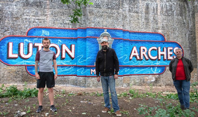 Looks like Victory… Network Rail mural brightens railway landmark and pays tribute to maritime history of Chatham, Kent: Luton arches mural, Chatham