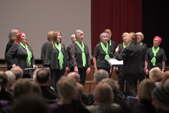 The Whitworth Community Choir on stage