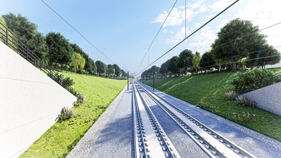 Artist impression of Canley Brook structures 3: Copyright: HS2 Ltd