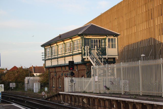 Eastbourne signal box, East Sussex: Eastbourne signal box, East Sussex

Photograph copyright: Network Rail / Charles Weightman