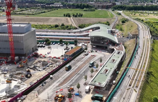 Cambridge South station July 2025 Drone 6