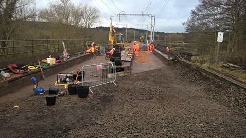 Trent and Mersey Canal bridge work near Stafford