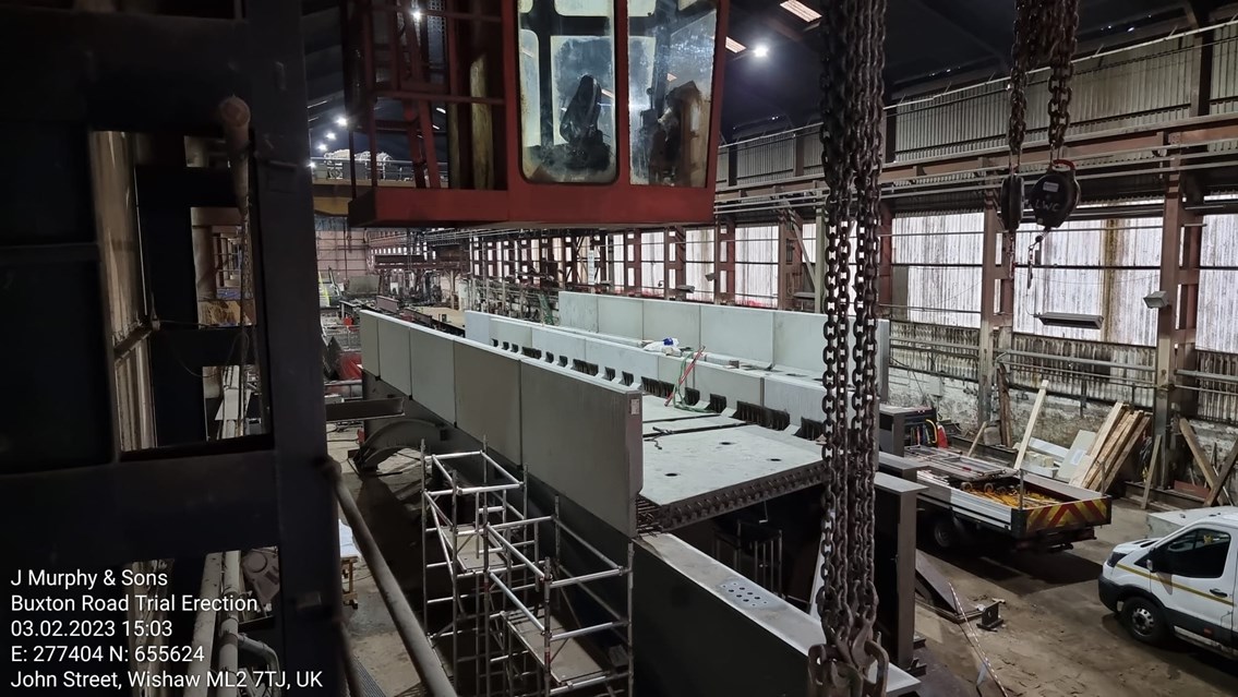 Pre cast concrete bridge deck on reproduction steels in factory copy