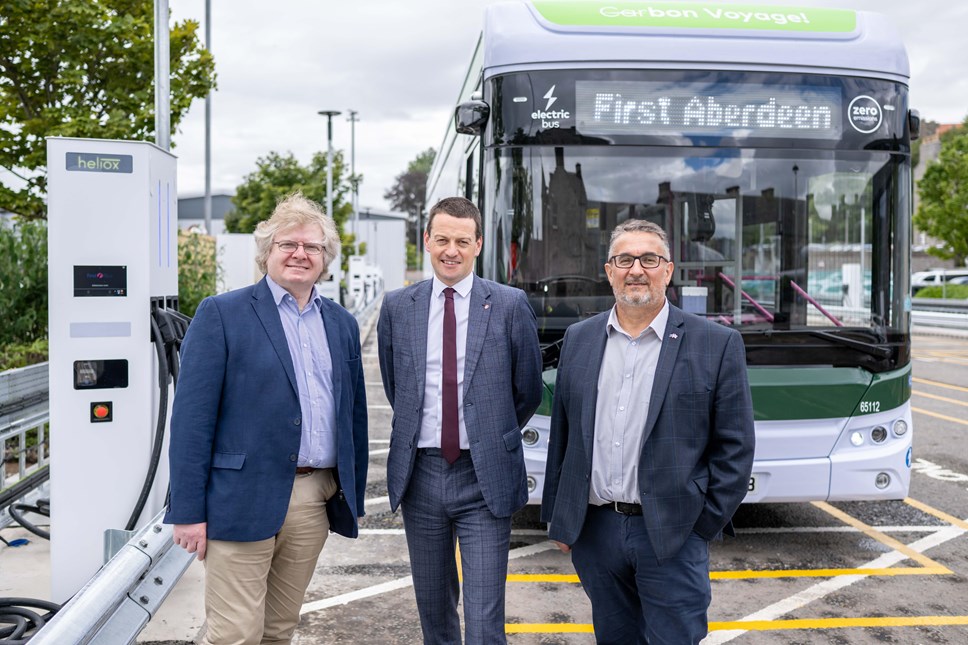 From LtoR - Aberdeen City Council Co-Leader Ian Yuill, First Bus Scotland Managing Director Duncan Cameron, Aberdeen City Council Co-Leader Christian Allard