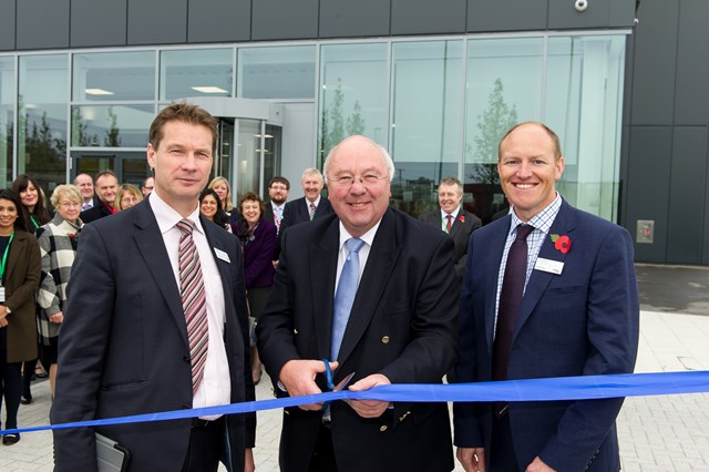 Official opening of Basingstoke training centre: John Halsall, Cllr Clive Sanders and Tim Shoveller