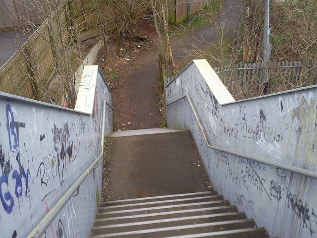 Turners Footbridge before: Painting of Turners Footbridge