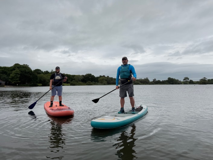 Activity centre sailing challenge: Outdoor activities coach Toby Cade and Adam-Peter Gair, outdoor activities manager at the centre on the water at Yeadon Tarn ahead of this weekend's Leeds 400 challenge.