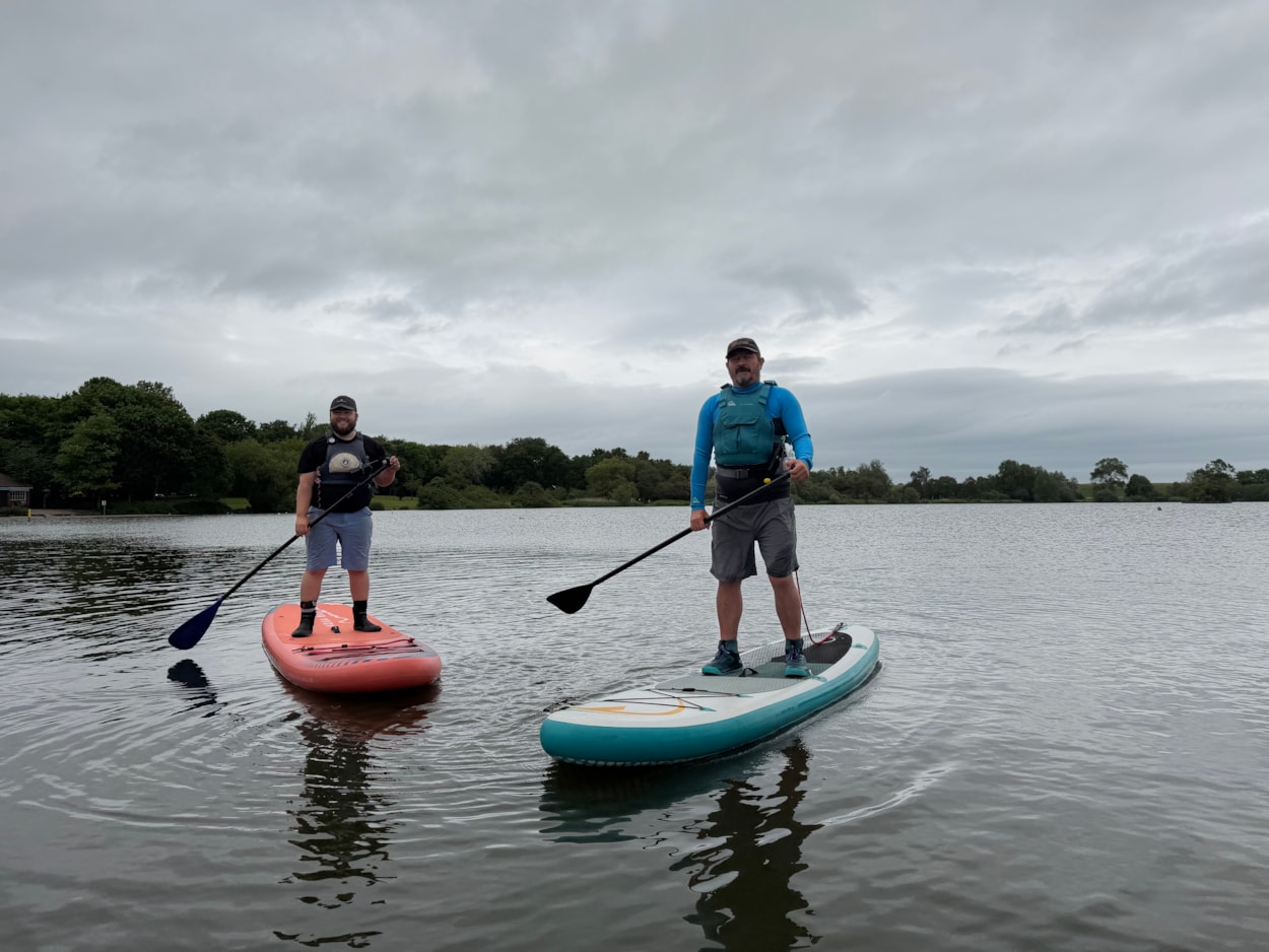 Activity centre sailing challenge: Outdoor activities coach Toby Cade and Adam-Peter Gair, outdoor activities manager at the centre on the water at Yeadon Tarn ahead of this weekend's Leeds 400 challenge.