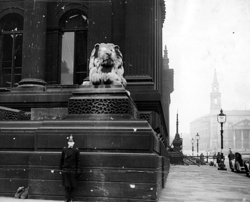 Historic air raid damage uncovered during Leeds Town Hall transformation: 2003121 4197329