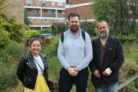 Cllr Feryal Demirci, Deputy Mayor of Hackney and Cabinet Member with responsibility for Parks, Cllr Jon Burke, Cabinet Member for Energy, Waste, Transport and Public Realm, and Nick Mole, Policy Officer at the Pesticide Action Network (2)
