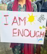 Advocacy in Refuge: Sign made for International Women's Day by the Advocacy in Refuge project
