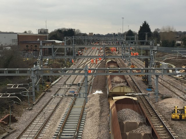 Aerial Shot Gidea Park Track Renewal