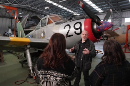 National Museum of Flight curator, Ian Brown in the Conservation Hangar. Photo (c) Stewart Attwood. (3)