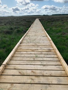 The new boardwalk extension at Blawhorn Moss NNR ©Amee Hood/NatureScot: The new boardwalk extension at Blawhorn Moss NNR ©Amee Hood/NatureScot