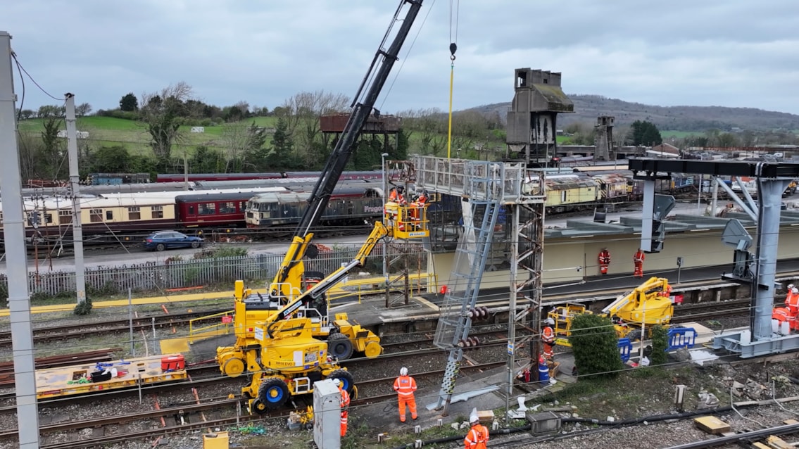 Carnforth signal gantry renewals Easter 2026