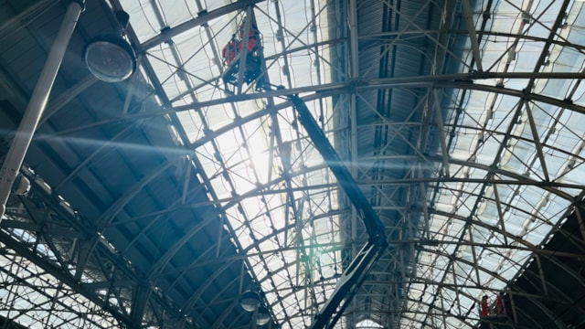 Passengers advised of platform closures at Manchester Piccadilly for roof work: Engineers installing new netting on the roof at Manchester Piccadilly