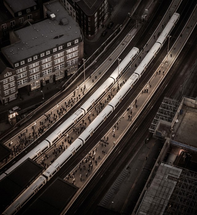 Could your railway image win Landscape Photographer of the Year Award?: Winner of the Network Rail Lines in the Landscape award, 2014 Take-a-View Landscape Photographer of the Year - London Bridge © Stephen Bright