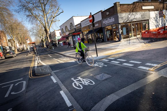 TfL Image - Cyclists using Cycleway 9 in Chiswick